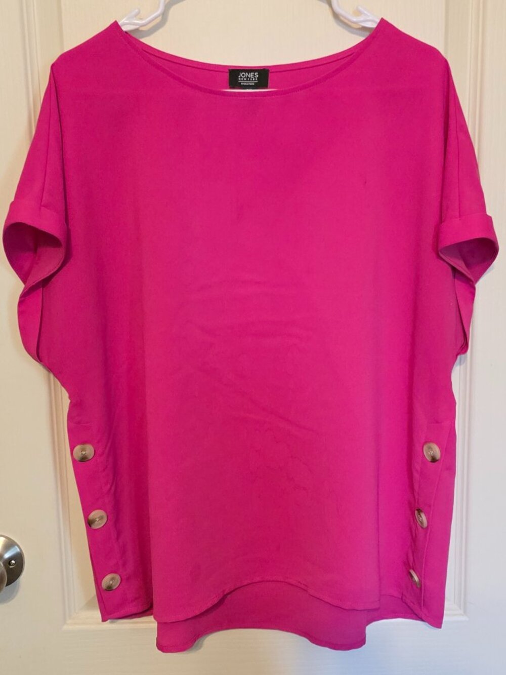 Jones New York Short-Sleeve Button Detail Blouse